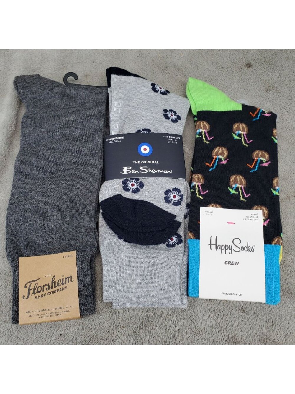 Sock Bundle Three Pack Mens One Size Three Pack Crew Socks *NWT*